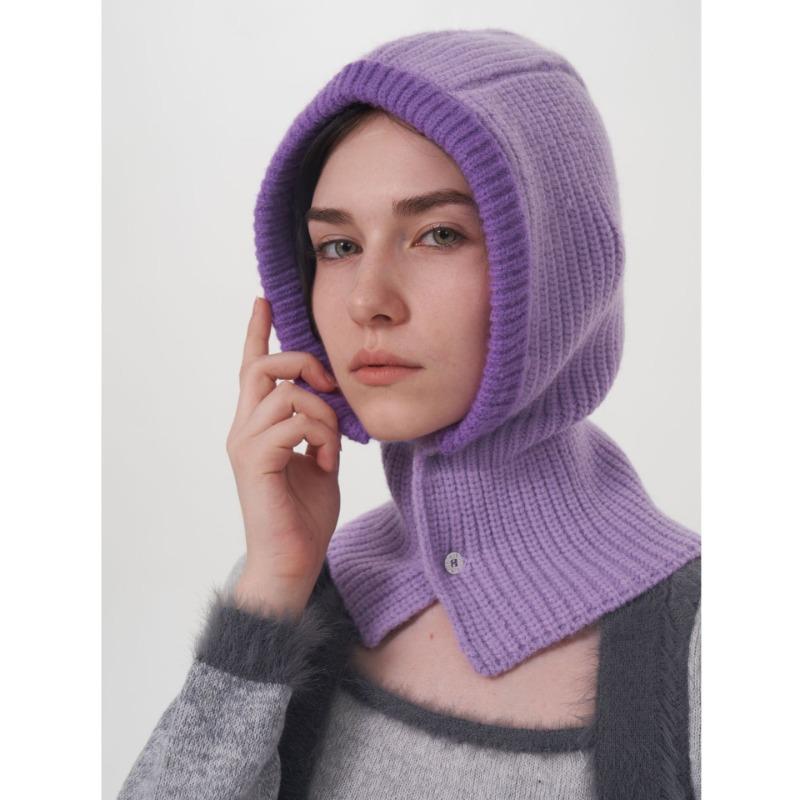 Original Niche Balaclava Hat Women, Winter New Big Head Circumference Warm Ear Protector Wool Knitted Hat