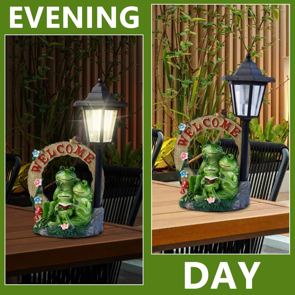 Ornamento Solare in Resina per Esterno Giardino Cortile Animale di Simulazione Cartello di Benvenuto Decorazione Ornamento