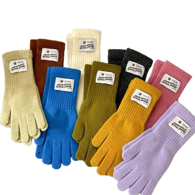 Womens Ladies Warm Winter Thick Thermal Woolen Knitted Touch Screen Gloves