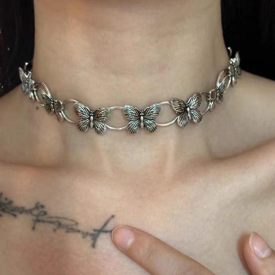 Y2K Beaded Star Necklace - Titanium Steel Punk Goth Style for Women