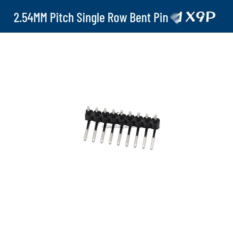 90° Dual Row Pin Header, 2.54MM Pitch, 1x2 to 1x40 Pins