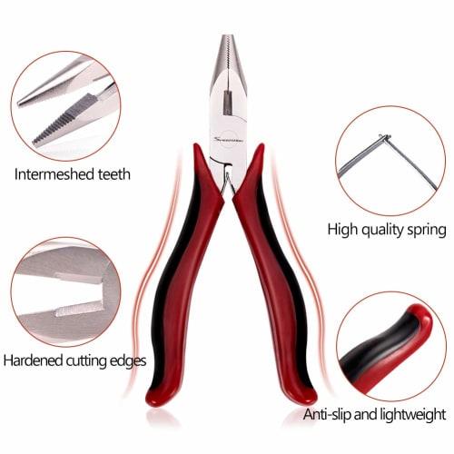 SPEEDWOX 123mm Long Nose Pliers, Mini Pliers, Cuttable, CR-V Steel, Micro, Compact, Lightweight, Grooved, Perfect for Precision Work, Beading, Accesso