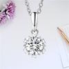 CC Pendant For Women No Chain Silver Color Trendy Jewelry Snowflake 1ct White Cubic Zirconia Flower Necklace Pendants CCN267