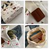 Corduroy Tote Bag Cute Cherry Patched Purse for Women Fabric Large Capacity Tote Purse Shoulder Bag Casual Underarm Bags CLE