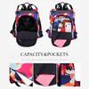 Outdoor Leisure Female Travel Bags Trendy Multiple Purpose Women's Backpack with Bear Pendant Colorful Printed Quality Oxford Shoulders Bag for Mother