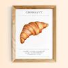 Kitchen Food Bread Croissant French Bakery Recipes Art Poster Canvas Painting Wall Prints Picture for Living Room Home Decor