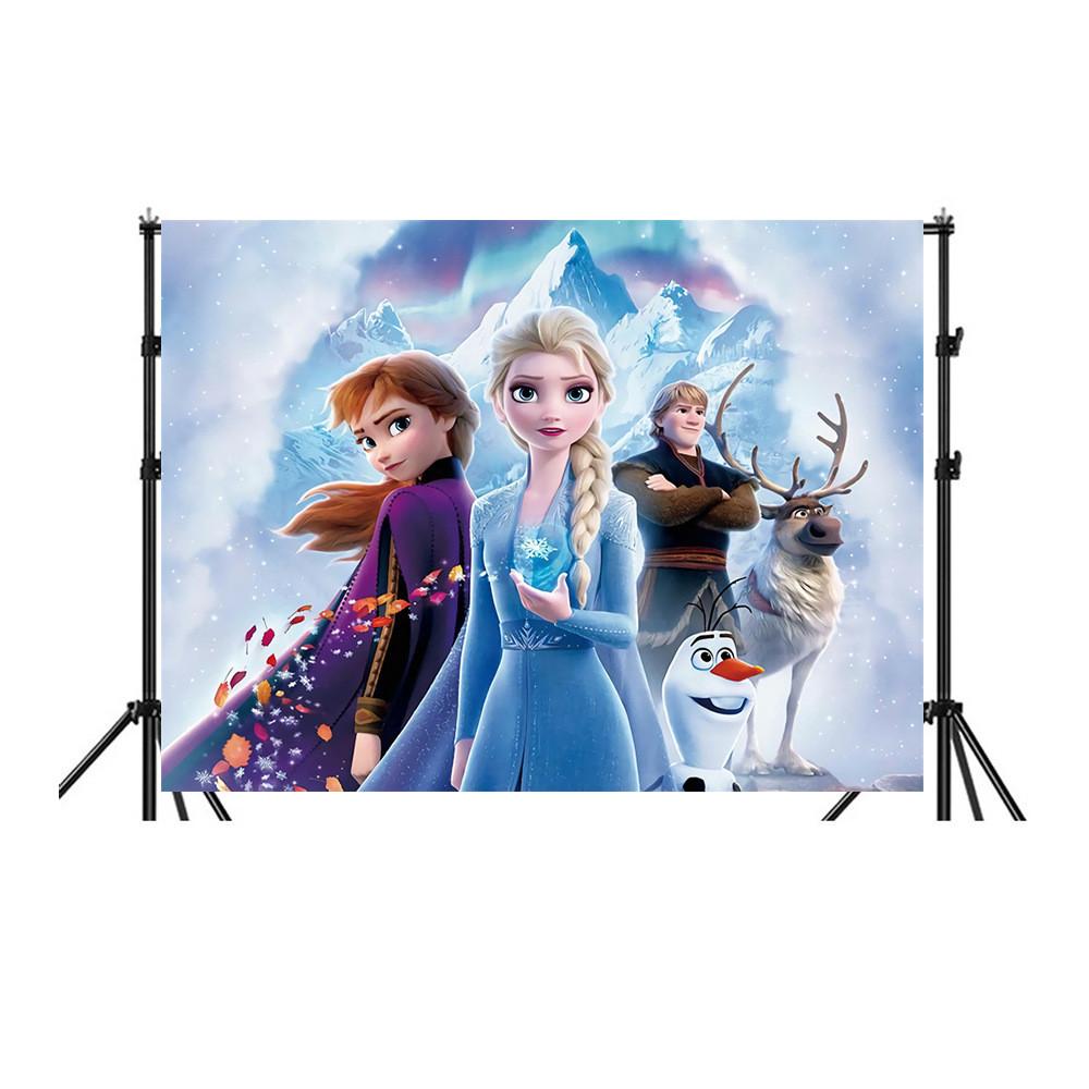 Frozen Background Decoration Banner For Festive Events With Cartoon Design For Party Decor