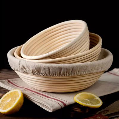 Coș Rattan pentru Dospirea Pâinii Rattan Natural Oval Rattan Răchită Fermentare Aluat Maia Banneton Coș pentru Pâine cu Căptușeală pentru Coacere