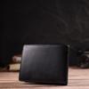 Practical Compact Wallet with an Insert for ID for Men Made of Genuine Smooth Leather CANPELLINI 21876 Black