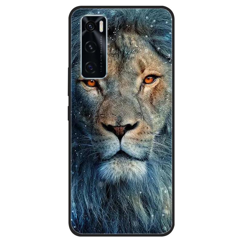 For Vivo V20 SE Case V20SE Silicone Cat Painted Soft Black Cover for VivoV20 V20SE V2022 V2023 Cover TPU Coque Protective Capa