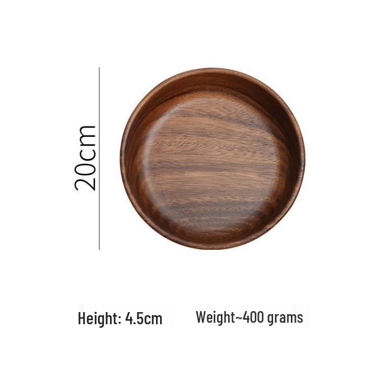 High-End Walnut Wood Round Salad and Fruit Bowl