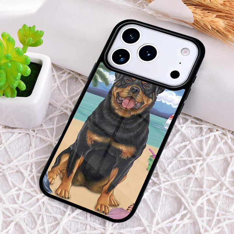 Süße Rottweiler Hund Handyhülle für iPhone 17 Air 16 15 11 12 14 13 Pro Max Stoßfeste Hülle