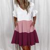 Women's Fashion Summer Spring Short Sleeve V-Neck Casual Dresses