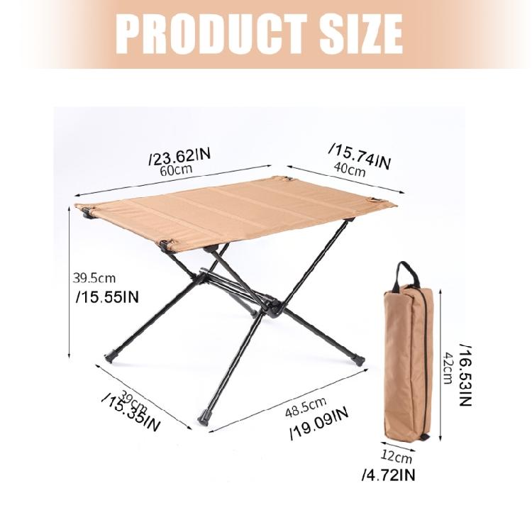 Tragbarer Outdoor-Beistelltisch, faltbar, wasserdicht, Wandern, Rucksacktouren, Tisch, Stoff, Metalltextur für bequemes Tragen