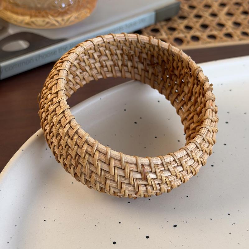Pulsera Vintage de Acrílico Acetato de Borde Ancho Circular para Mujer