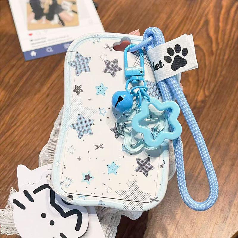 New New Student School Card Protective Cover With Star Pendant Keychain Photo Card Display Backpack Small Pendant ID Card Holder