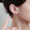 Sterling Silver Japanese Style Mini Heart Earrings for Women - Sweet and Simple Design