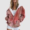 Veste zippée dégradée mode Sweat à capuche pour femme Automne et Hiver Sweat à capuche décontracté Sweat à capuche zippé Manteau chaud pour femme Hauts