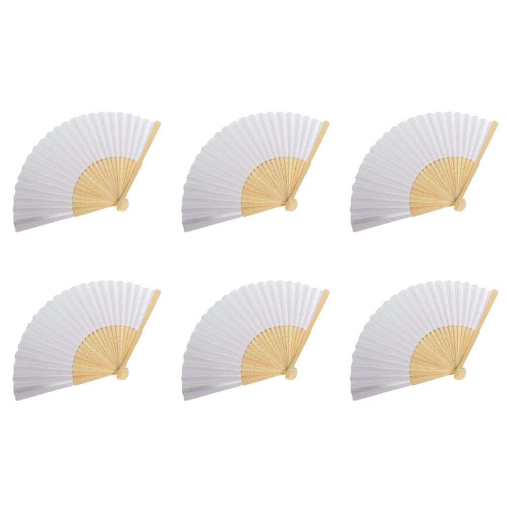 1-50PCS Bamboo Folding Fan Solid Color DIY Drawing Painting Fan Handheld Folded Fan for Home Dancing Party Wedding Decoration