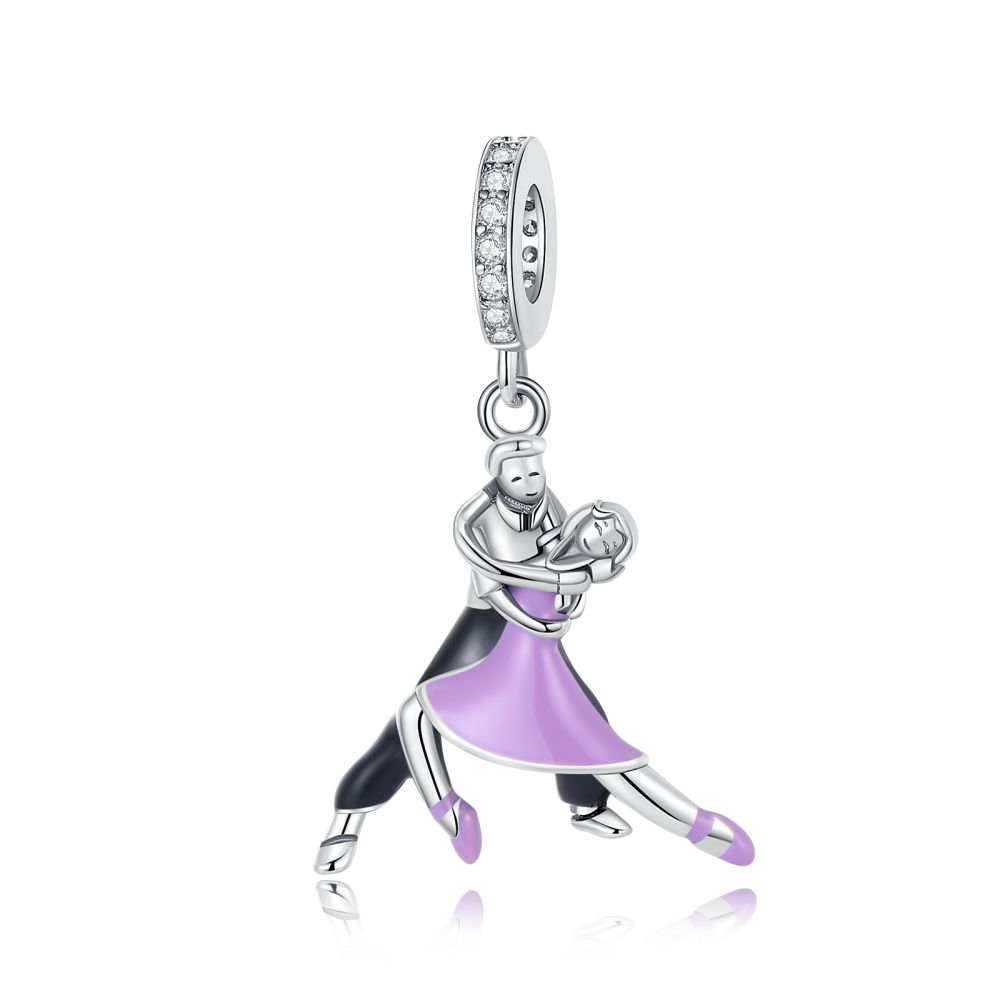 925 Silver Ferris Wheel Beads & Rose & Grapes Dangle Charm Fit Bracelet Boutique Necklace Purple Pendant Gift