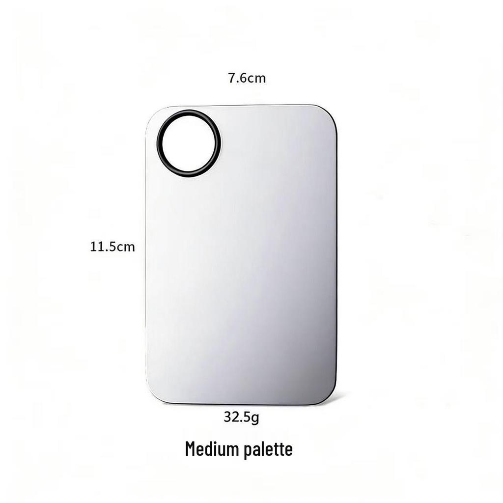 Stainless Steel Makeup Mixing Palette with Ring and Spatula
