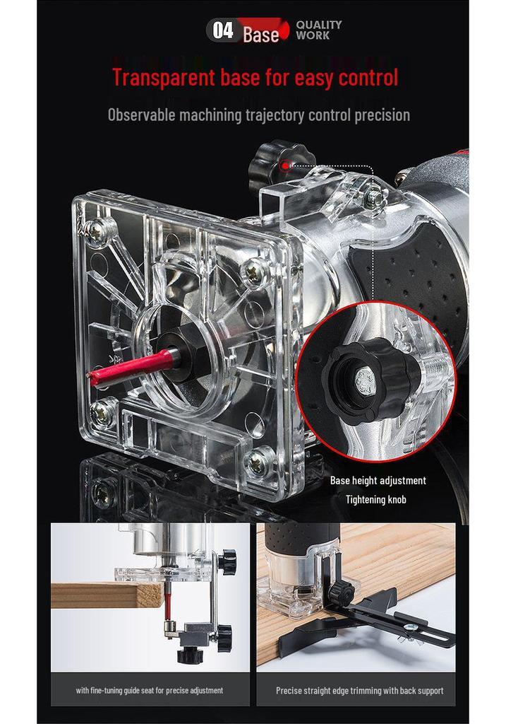 Industrial-Grade Multi-Functional Electric Router: Upside-Down Wood Trimmer & Carving Tool for Holes In Aluminum & Plastic Panels