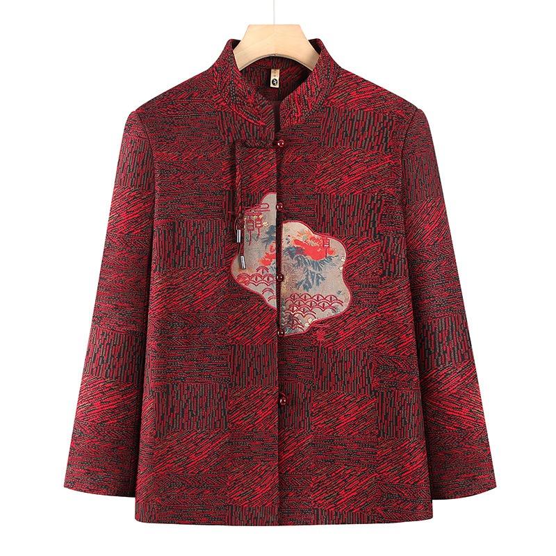 New autumn embroidered jacket top wife old autumn clothing temperament clothing