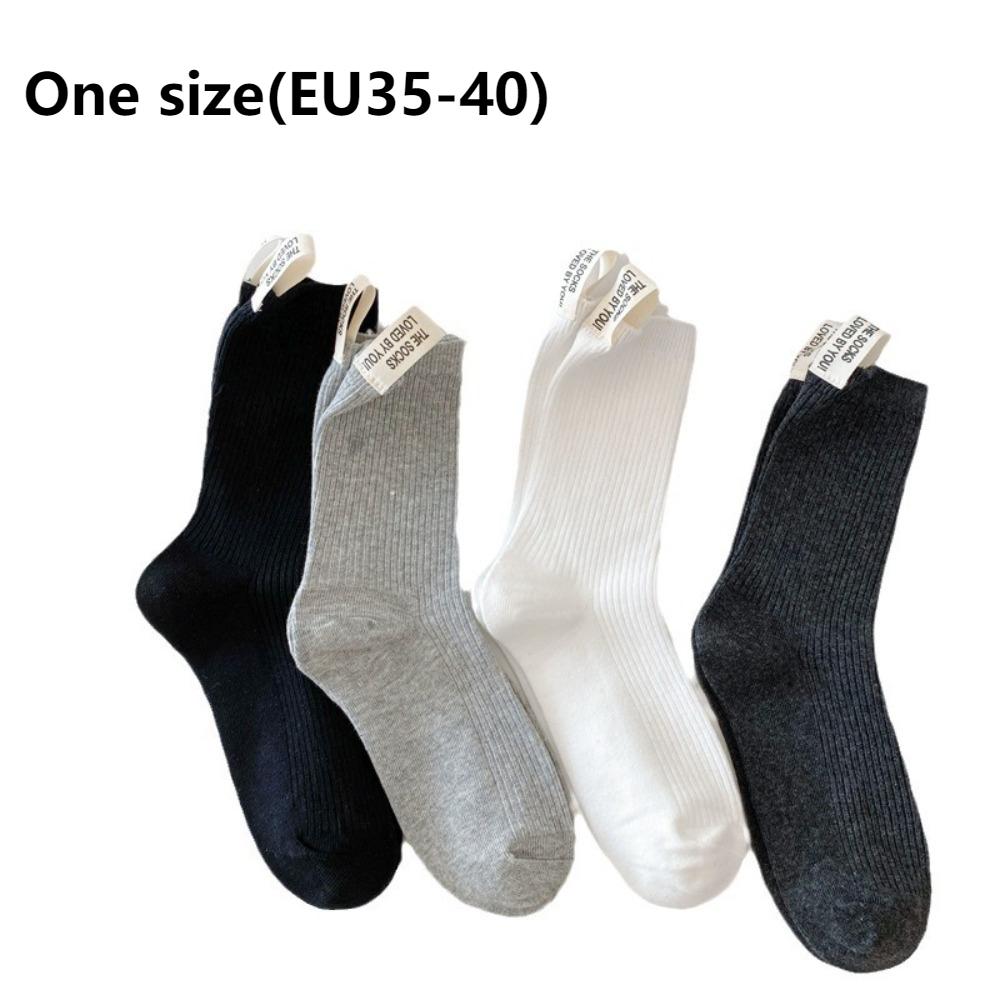 Heel Fabric Label Mid-Tube Socks Middle Tube Knitted Socks Fashion Snow Boot Socks  Fall
