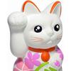 Seto Ware Maneki Neko 15.5cm Tall Sakura Painted Right Hand (White)