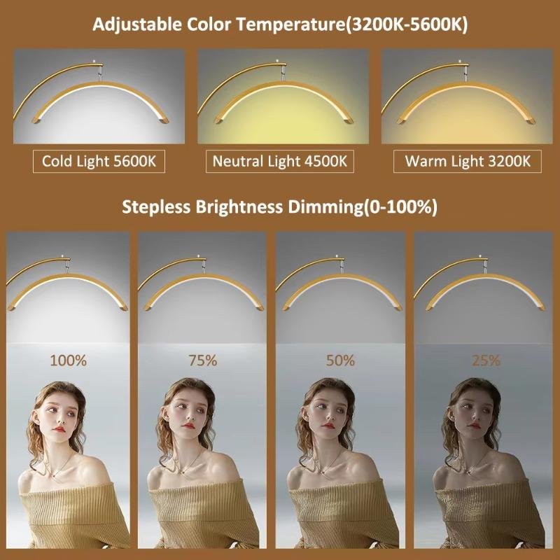 FOSOTO LED Half-Moon Desktop Ring Light Overseas Warehouse Fast Shipping For Beauty Salon: Nail Art, Tattoo, Eyelash & Video