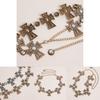 Water Drilled Silver Metal Waist Chain For Women With Cross Pendant Elegant Jewelry