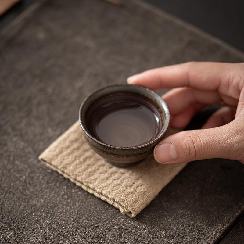 Raw Ore Coarse Pottery Tea Cup Hospitality Cup Clear Water Firewood Household Small Tea Cup Personal Special Cup