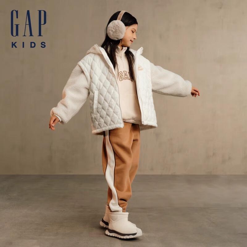 Gap Girls  Faux Lambswool Quilted Hooded Sweatshirt 140/68