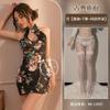 Sex underwear retro stand-up collar high-end cheongsam sexy uniform nightclub tight sleeveless hip-wrapped printing