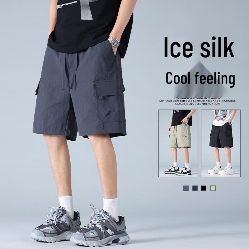 

Men s Summer Thin Elastic Waist Straight Leg Workwear Shorts 3XL