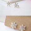 Women Shiny Rhinestone Little Snowflake Style Painless U Shape Invisible Ear Clip Students