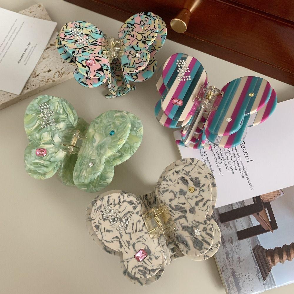 Acetic Acid Acetate Butterfly Hair Claw  Bow Hair Clip Fashion   Female