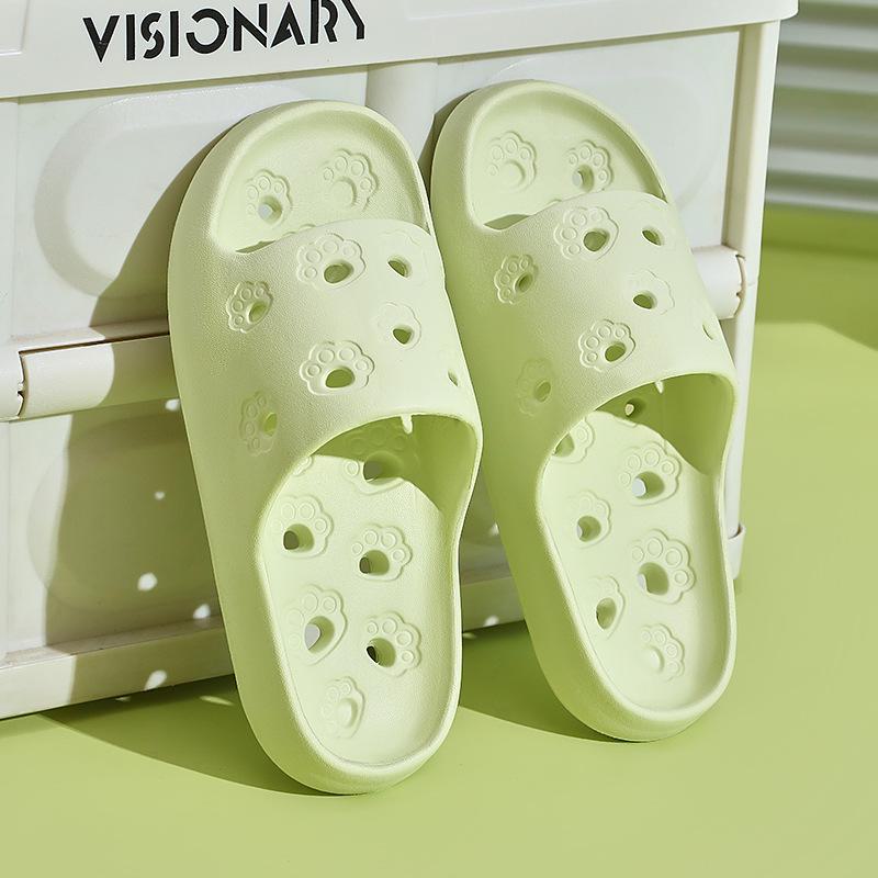One-Piece Summer Cat Claw Hollow Indoor Sandals and Bathroom Slippers