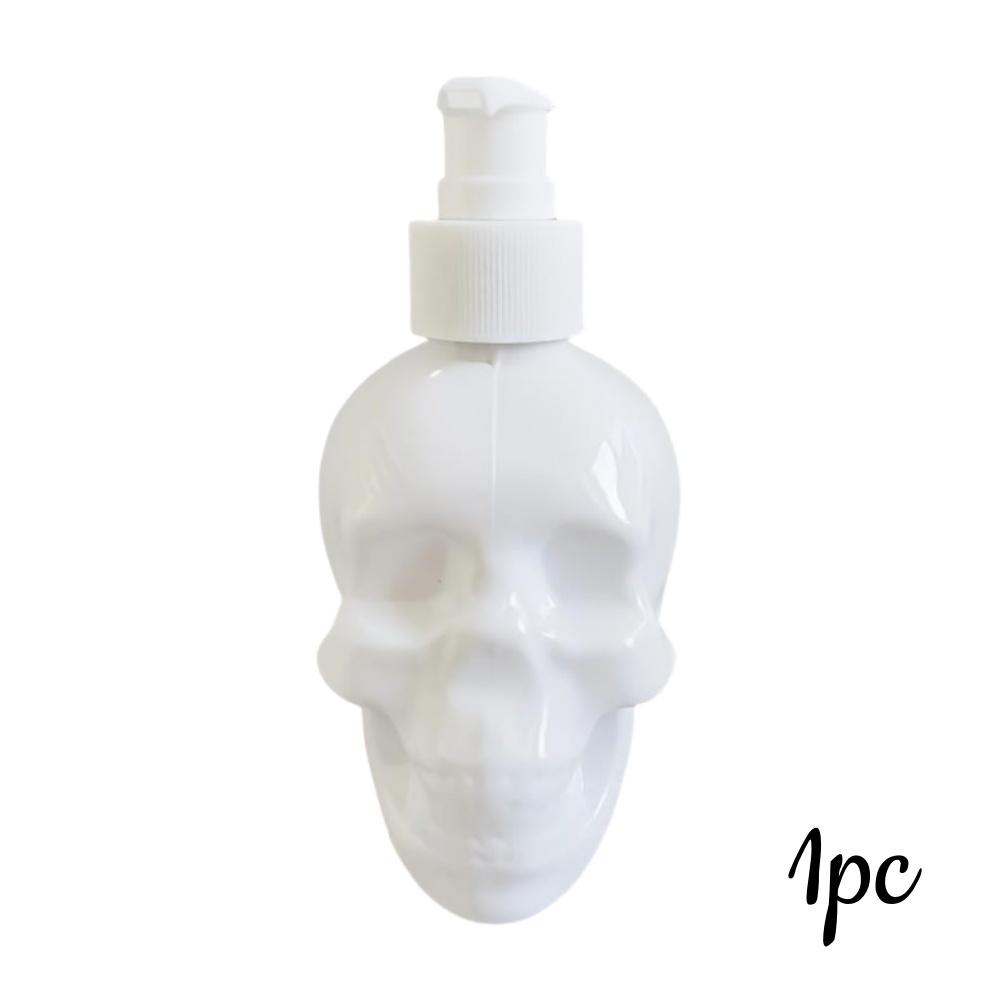 1/3pcs Skull-Shaped Lotion Dispenser Refillable Pump Bottle for Shampoo Moisturizer HandSoap Storage Home Bathroom Holiday Decor