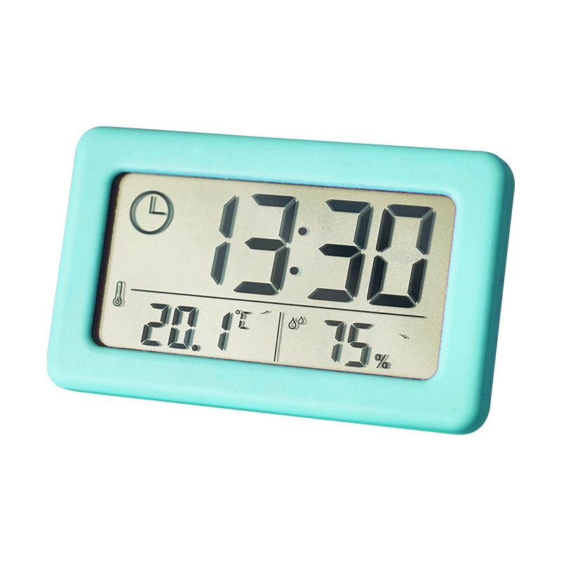 Mini Digital Clock Electronics Temperature and Humidity Portable Desktop Clock Thermometer Hygrometer 12/24H Battery Powered