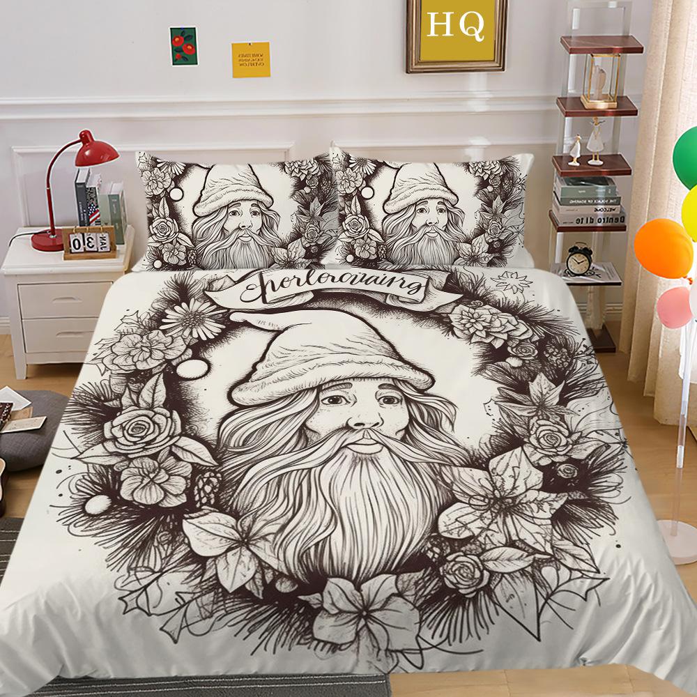 Jul Älg 3D-tryckt Polyester Örngott Täcke Två eller Tredelad Set