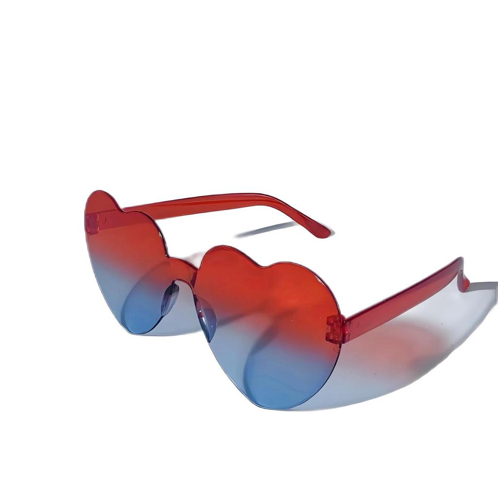 Trendy Heart-Shaped European-American Sunglasses for Women - Masquerade Party & Fun Glasses