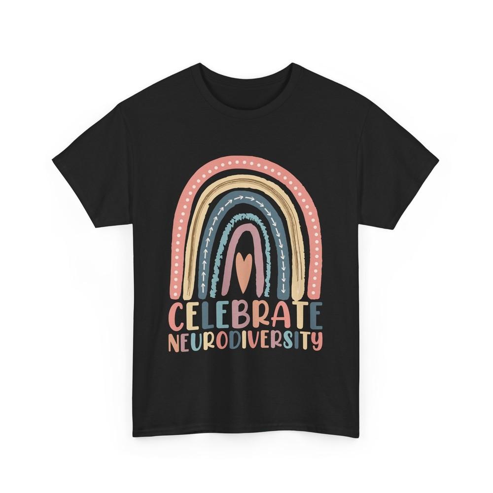 Celebrate Neurodiversity Shirt, Mental Health Awareness Rainbow Heart T-shirt