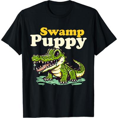 Swamp Puppy_ Cute Alligator & Crocodile Lover Funny T-Shirt(1)
