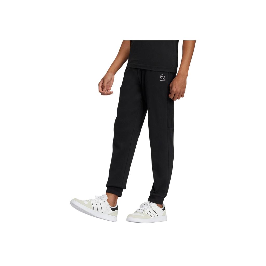Adidas Neo Solid Color Logo Print Track Pants Men Bottoms Black HZ2430