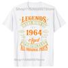 Funny 60th Birthday T Shirts Legends Were Born in 1964 Summer Graphic Cotton Vintage 60 Years Old Short Sleeve T-shirt Men