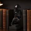 Abstract Faceless Figurine Sculpture, Modern Minimalist Silence Resin Statue, Luxury Black Gold Home Decor for Office Desk Living Room Bookshelf,