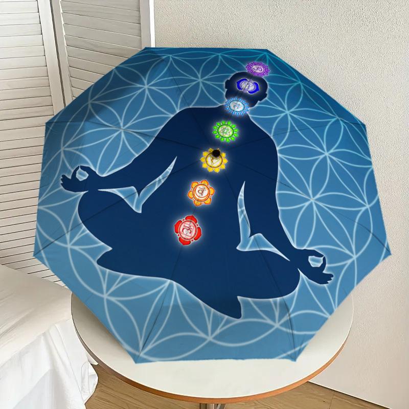 

1pc Chakra Meditation Harmony Umbrella with Plastic Handle,Suitable for All Seasons Home Travel Outdoor UmbrellaDD548