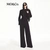 MO&Co. Autumn High-Waist Wide-Leg Drawstring Brushed Velvet Pants