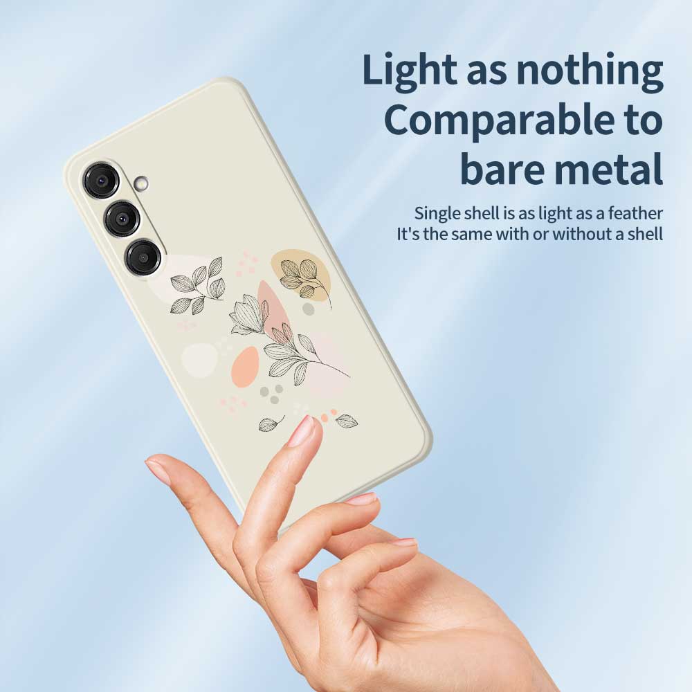 For Samsung Galaxy A16 5G/4G Case Sketch Leaves Pattern Printing Straight Edge TPU Phone Back Cover